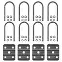 Trailer U Bolt Kit 7 inch for 5,200-7,000 lb Trailer Axle, 3" Round Axle, 1/2 Diameter, 2" Thread Pitch, 2 Pack