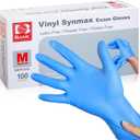 Synthetic Vinyl Exam Gloves - Latex-Free & Powder-Free - Medium, BMPF-3002(Box of 100) Blue