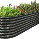 FRIZIONE 12FT(L)3FT(W)2FT(H) Raised Garden Bed Outdoor, Raised Garden Beds for Flower, Raised Planter Box Outdoor for Herb, Vegetable-Gray