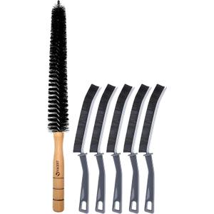 Dryer Lint Brush Vent Trap Cleaner Plus 5PCS Crevice Gap Cleaning Brushes - Refrigerator Condenser Coil Brush & Hard Bristle Crevice Cleaning Tool Kit for Household Use