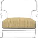 Easy-Going Stretch Cushion Cover Sofa Cushion Furniture Protector Sofa Seat Sofa slipcover Sofa Cover Soft Flexibility with Elastic Bottom(Chair Cushion,Beige) (Small)