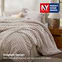Bedsure King Comforter Set Brown Gingham, Soft Fall Bed 3 pcs 104"x90"