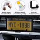 Clear License Plate Protector, 2 Pack License Plate Covers & Frames Unbreakable Plastic Car Shields Holder Fits Standard US Plate with Screws Caps (Gray)