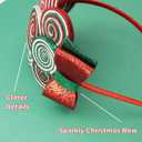 Festive Red and Green Candy Cane Headband, Christmas 2025 Party Hair Accessory, One Size Fits Most, 4.75 x 5.5 Inch