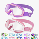 Vvinca Kids Goggles with Comfort Fabric Strap, Kids Swim Goggles Wide View Anti-Fog/UV No Leaking Swimming Goggles for 3-14