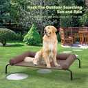 Cooling Elevated Dog Bed - Outdoor Medium Raised Dog Cot W/Breathable Mesh, Portable Pet Cot W/Removable & Waterproof Bolster,Elevated Dogs Beds