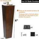 Wood Furniture Legs 8 inch Sofa Legs Set of 4 Square Replacement Legs Brown for MCM Ottoman Armchair Recliner Coffee Table Dresser