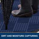 Smiry Front Door Mat Outside Entrance, Heavy Duty Outdoor Indoor Natural Rubber Doormat, Non Slip, Trap Dirt and Moisture, Easy Clean, Low Profile Patio Porch Entryway Mat, 29.5x17, Navy Blue