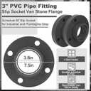 Pangda 2 Pcs 3 PVC Van Stone Flange PVC Pipe Fitting Slip Socket Van Stone Flange Schedule 80 Slip Socket for Industrial and Plumbing Systems Gray