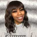 Short Curly Wig with Bangs for Women 14 Inches Dark Brown Wavy Bob Wig Synthetic Heat Resistant Fiber Wigs (Dark Brown)