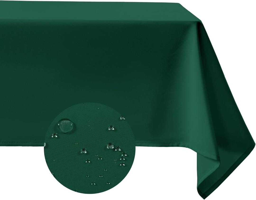 Green Christmas Tablecloth - 60 x 84 Inch Rectangle Table Cloth, Waterproof and Wrinkle Resistant Washable Polyester Table Cover for Dining Table, Buffet Parties, 60 x 84 Inch