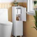 Hzuaneri Corner Bathroom Cabinet,Small Corner Floor Cabinet with 4 Doors, 9.1"D x 9.1"W x 30.9"H
