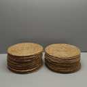 40 Pcs Round Rattan Placemats Bulk, 13 Inch Woven Placemats Natural Straw Hand Woven Farmhouse Boho Round Table Mats for Dining Dinner Christmas Halloween Wedding Baby Shower Home