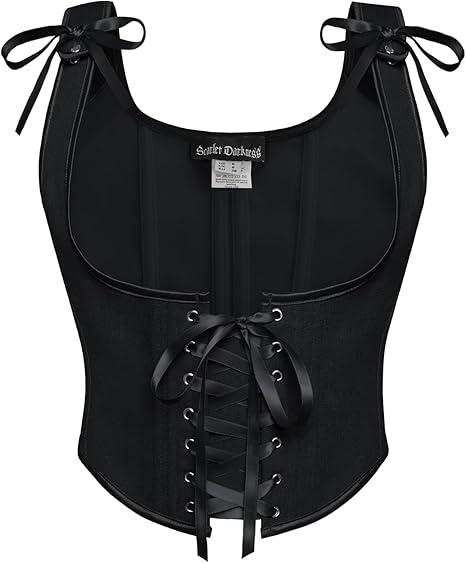 Scarlet Darkness Women's Underbust Corset Top Renaissance Medieval Lace-up Boned Fairycore Pirate Corsets US 6