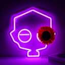 JFLLamp Purple Game Character Neon Signs for Wall Decor Game Logo Neon Lights for Bedroom Led Signs Suitable for Dormitory Man Cave Christmas Gift