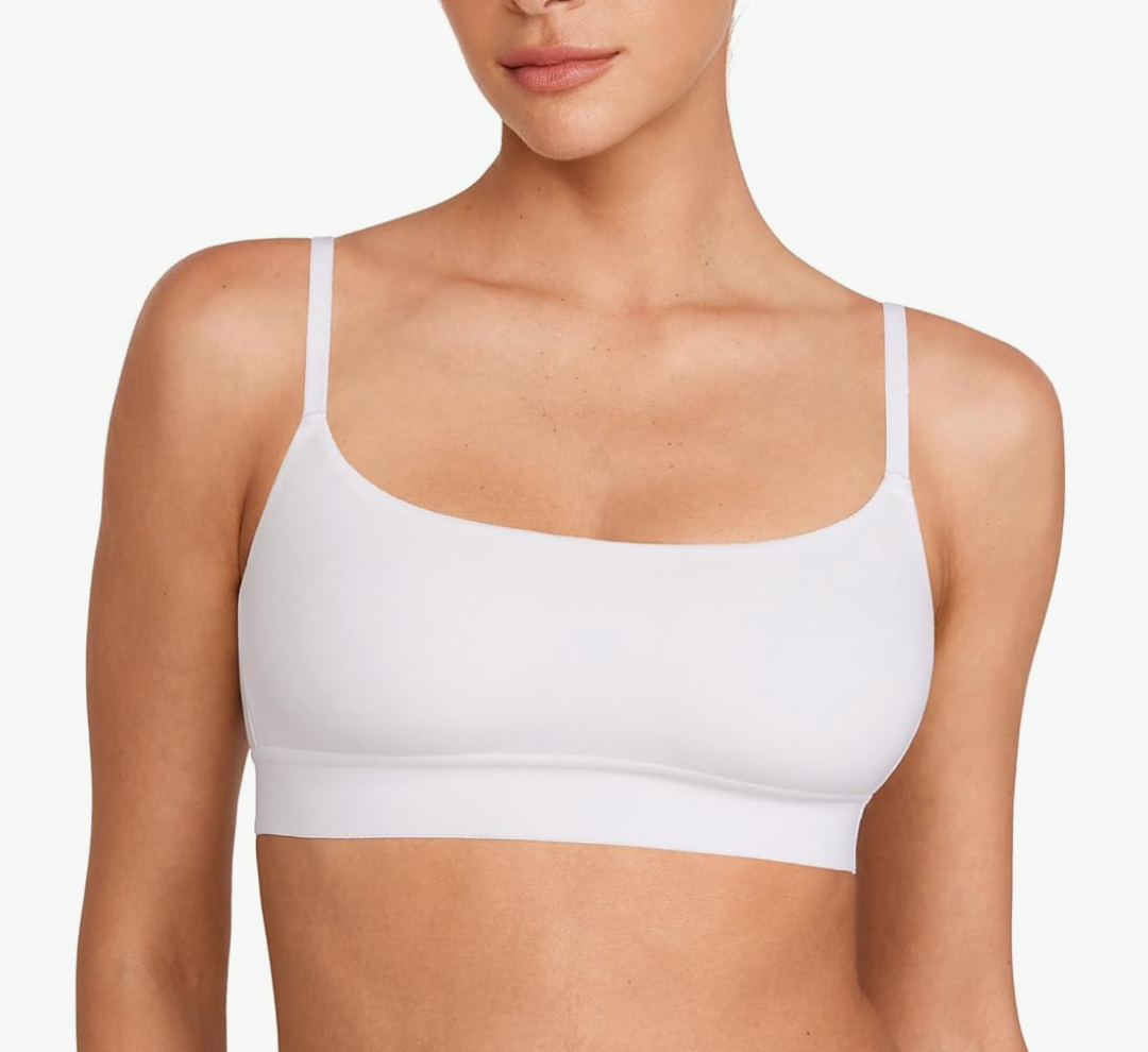 INLYRIC Women's Cotton Bralette - Wireless Unlined Sleep Comfortable Seamless Cami Bra,Large