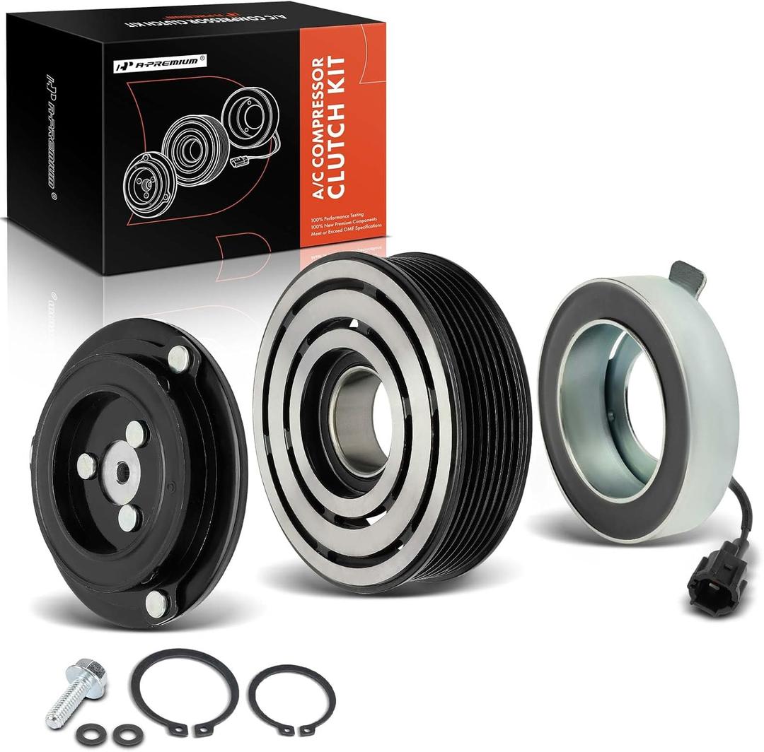 A-Premium Air Conditioner AC Compressor Clutch Kit Compatible with Infiniti QX50 2014-2017, Q60 2014-2015, G37 2009-2013, QX70 2014-2017, Q70, FX35, FX37, Q40, EX35, EX37, Q70L & Nissan 370Z