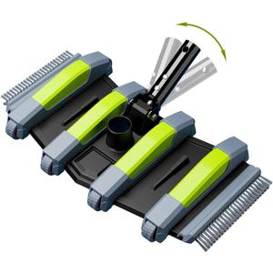 Heavy Duty Pool Vacuum Head with Wheels & Aluminum Handle, Professional Weighted Flexible Vacuum Head