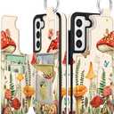 Shorogyt for Samsung S22 Plus Wallet Case with Card Holder - Cute Designer Mushroom Frog Pattern Kickstand Magnetic Clasp Back Flip Folio Leather Phone Cases for Women Men Girls for Galaxy S22 Plus