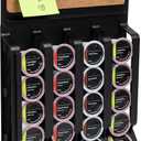 Mind Reader Single Serve Pod Organizer, Wall Mount, 20 Pod Capacity, Magnetic or Adhesive, 10.75"L x 15.5"W x 2.5"H, Black