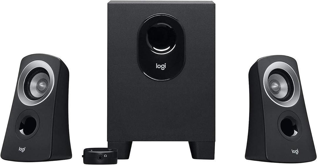 Logitech Z313 2.1 Multimedia Speaker System with Subwoofer, Full Range Audio, 50 Watts Peak Power, Strong Bass, 3.5mm Audio Inputs, PC/PS4/Xbox/TV/Smartphone/Tablet/Music Player - Black