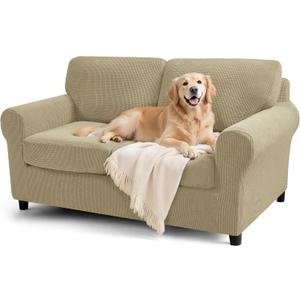 SUBRTEX 5 Pieces Stretch Sofa Slipcover Sets Couch Cover Sets Backrest Cushion Covers Furniture Protector Collection Set for Oversize Sofa Loveseat Chair Slip Covers (Medium, New Khaki)