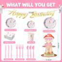 258 Pcs Fairy Birthday Party Decorations Include Disposable Fairy Paper Plate Napkin Teacup Saucer Cupcake Stand Centerpiece Bunting Banner Hanging Decoration Spring Ballet Forest Birthday Baby Shower