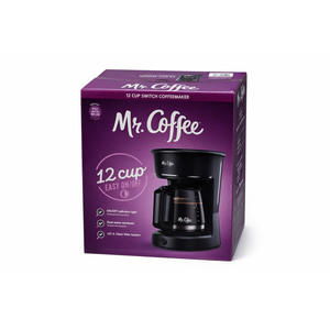 Mr. Coffee 12-Cup Switch Coffee Maker Black: Electric Drip Coffee Machine, 60 oz Capacity, Dishwasher-Safe Parts