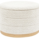 Round Storage Ottoman with Tray, Wood Grain Leather
Chenille Folding Foot Rest Coffee Table for Living Room Bedroom Dorm