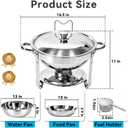 4-Pack 6QT Full Silver Chafing Dishes for Buffet with Lids