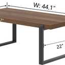 FOLUBAN Modern Coffee Table, Rustic Wood and Metal Center Table, Industrial Rectangle Cocktail Tea Table for Living Room, Walnut, 44 Inch