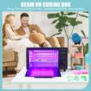 FAST MELT UV Resin Curing Box, 395nm UV Curing Light Station with 36 LED Beads, Auto UV Curing Resin Dryer Timer Setting Digital Display(S/M/H) with Tray, UV Light for Craft|Jewelry Making|DIY Decor
