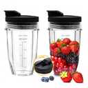 2Pcs Replacement 18oz Blender Cup with Sip & Seal Lid Compatible with Nutri Ninja BL450 BL456 BL480 BL482 BL640 BL642 BL682 BN401 BN751 BN801 Foodi SS101 SS151 SS351 SS401 Ninja Auto IQ Series Blender
