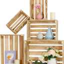 Wooden Crates for Display 5 Pack Wood Storage Crate for Home Rustic Nested Crates with Handles, Farmhouse Wooden Basket for Storage Container and Decorations
