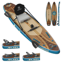 Wild 11'×36"/11'6"×34"/12'6"×33" Inflatable Paddle Board with Seat, One-Stop Premium SUP Board Gears, Tailored 5 Fins, Stable Inflatable Stand Up Paddle Boards for Youth/Adults of All Levels
