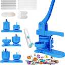 MECOLOUR Button Maker Machine Multiple Sizes 1.26+1.73+2.28 inch Pin Maker Machine,150pcs Button Badge Making Supplies,Button Press Machine for DIY Personalized Pinback Buttons Children DIY Gift(Blue)