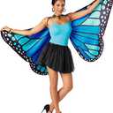 Seasons Adult Monarch Butterfly Cape Wings, Halloween Cape One Size for Women,Blue