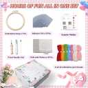 3 x 10PCS Punch Needle Coaster Kit, for Beginners, Children and Adultspunch Needle Embroidery Kit, Includes Pattern, Tools, Yarn, Hoop, Instructions