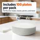 Amazon Basics 9" Uncoated White Paper Plates 100 Count (Pack of 1)