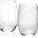 4 x Mikasa Cheers Stemless Wine Glasses, Set of 4, 17-Ounce Clear Glasses, Durable and Elegant, Perfect for Red or White Wine, Dishwasher Safe