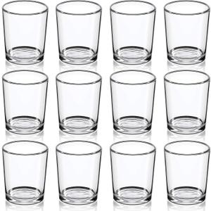 DARJEN Votive Candle Holders Set of 12 - Glass Votives Holder - Clear Floating Tealight Candle Holder Bulk for Table Centerpieces & Wedding Decor