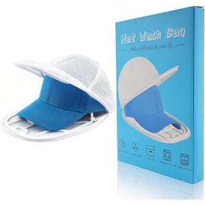 Eiito Hat Washer Cage, Hat Washer for Baseball Caps for Washing Machine or Dishwasher, Ball Cap Washers Frame for Flat and Curved Hats, Hats cage, Fit for Adult and Kid's, 1 Pack White