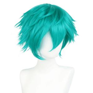 Teal Wig Short Fluffy Layered Turquoise Wig Cosplay Heat Resistant Synthetic Anime Unisex Hair