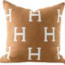 Croker Horse 20x20'' Inches Throw Pillow Cushion Cover - H Letter Embroidery Modern Fashion Style Couch Sofa Pillow for Living Room Bedroom