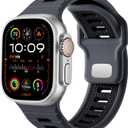 Odbeai Sport Band Compatible with Apple Watch Ultra 2 3/Ultra Band,Compatible with Apple Watch Bands for Men 49mm 46mm 45mm 44mm 42mm,Waterproof Silicone Strap for iWatch Bands All Series SE 11 10 9-1 (Anthracite/Black)