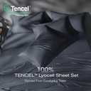 Tencel Sheet Set Queen Size, 100% Eucalyptus Lyocell, Breathable & Cooling Sheets, Deep Pocket Up to 16 Inch, Silky Soft, Ideal for Hot Sleepers - 4PC (Queen, Dark Grey)