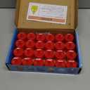 LANKER 24 Pack Flameless Led Tea Lights Candles, Flickering Red Battery Operated Electronic Fake Candles, Decorations for Wedding, Party, Christmas, Halloween (Red)