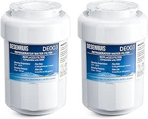 DESENRUIS Water Filter Replacement Compatible with GE MWF, SmartWater MWFP, MWFA, GWF, HDX FMG-1, WFC1201, RWF1060, 197D6321P006, Kenmore 9991, Pack of 3
