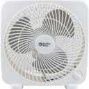 Comfort Zone Box Fan, 9 inch Portable Desk fan, Quiet 3 Speed Mini Fan for Bedroom, Electric Bedside Table Fan, White