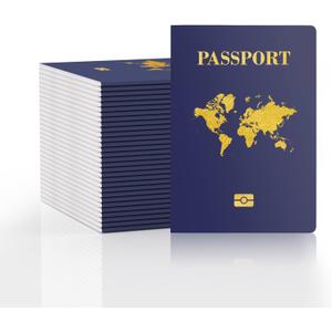 30 Pcs Kids Passport Book Blank Fake Passport Notebooks for Pretend Travel, Party Supplies, School Projects, Travel-Themed Events